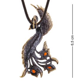 AM-3811 Подвеска «Феникс Царский» (латунь, янтарь)