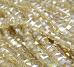 БВ002ДС4 Хрустальные бусины квадратные, цвет: бежевый AB прозрачный, размер 4 мм, кол-во: 44-45 шт.