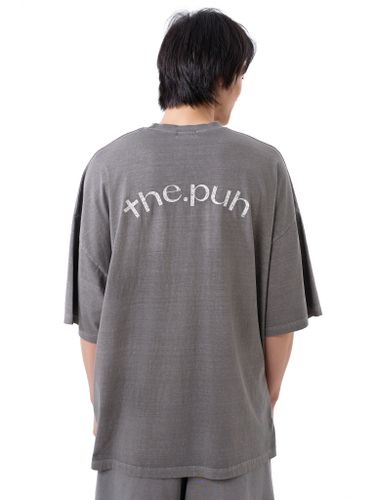 Серая оверсайз футболка с логотипом