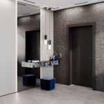 Выключатель встраиваемый VOLTUM S70 двухклавишный с подсветкой 10А, (титан)