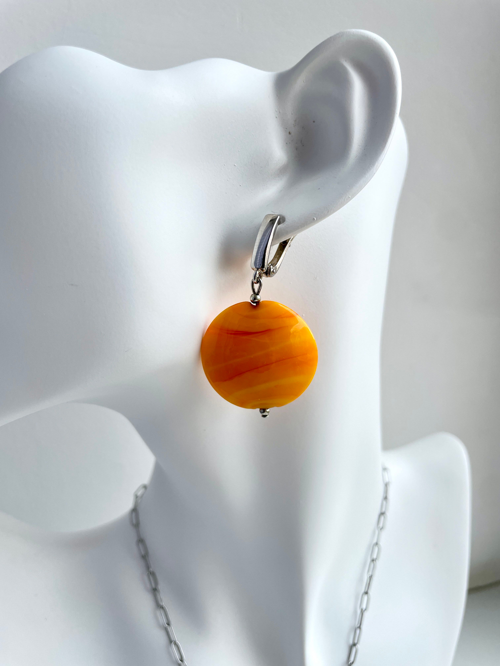 Комплект украшений из муранского стекла: колье, серьги