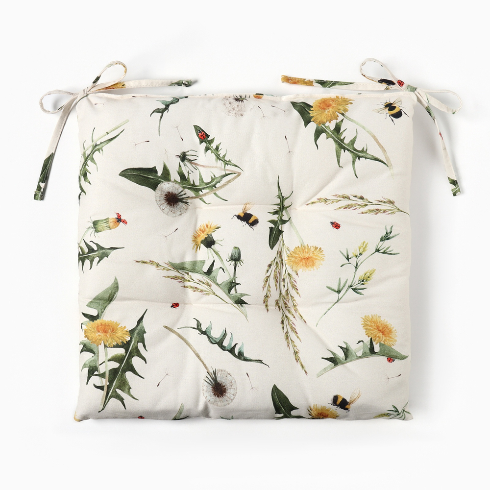 Сидушка на стул "Одуванчики" 42х42х7см, 100% хл, саржа 178 г/м2