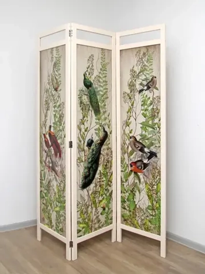 Ширма деревянная с картинками " Птички"
