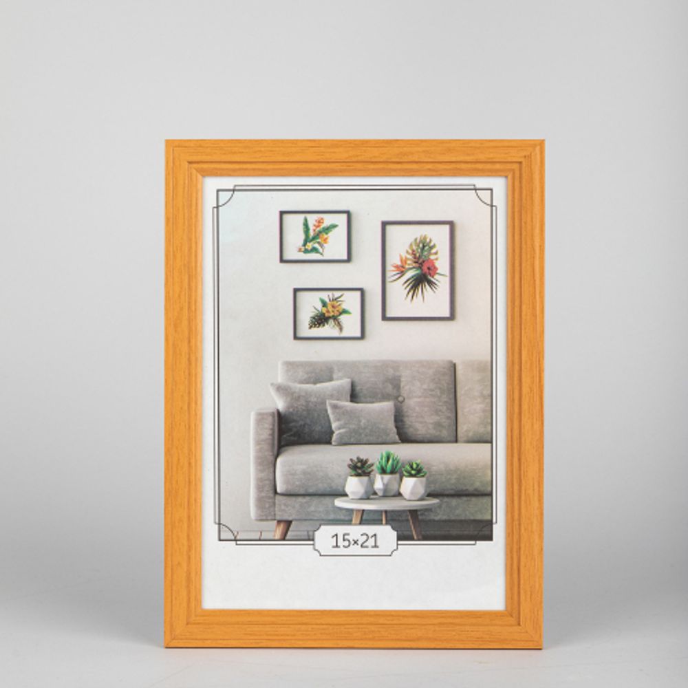 Фоторамка Image Art С22 МДФ универсальная 15х21 цвет янтарь вставка прозрачный пластик