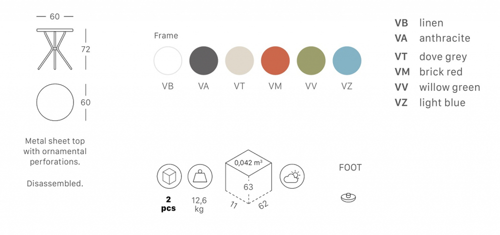 Стол металлический обеденный Scab Design Leo, тортора