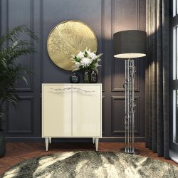 Комод Арт Колор Классик Сильвер с 2 полками Серый шелк