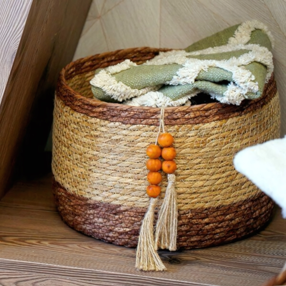 Корзина для хранения "Бразилия", Д270 Ш270 В210, натуральный, шоколадный