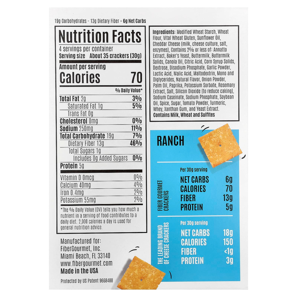 Fiber Gourmet, Thinables®, Ranch, 120 г (4,25 унции)