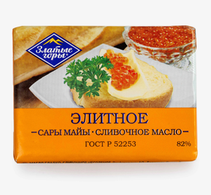 Масло сливочное Златые горы Элитное 82%, 180 г