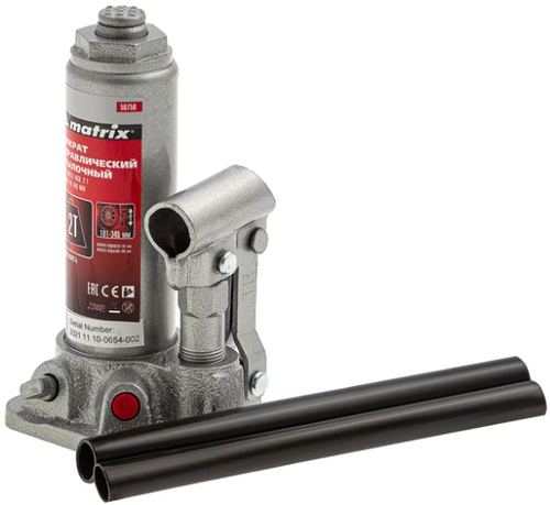 Домкрат бутылочный 4т, 194-372мм Матрикс