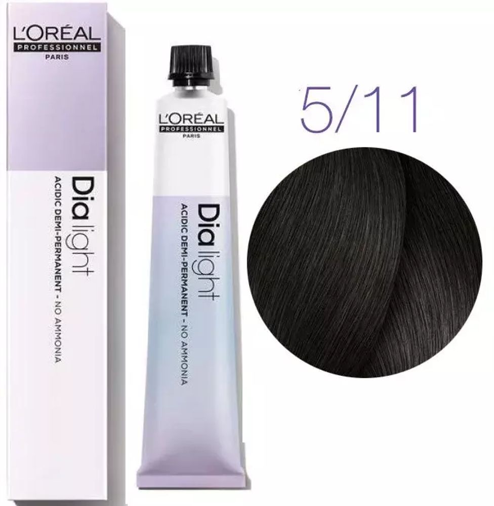 L&#39;Oreal Professionnel Dia Light 5.11 светлый шатен глубокий-пепельный  50мл