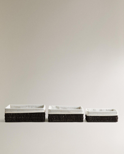 Zara Home Корзина из плетёной бумаги, цвет бежевый, 28 см