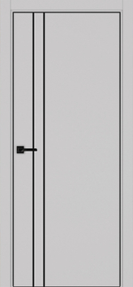 Межкомнатная дверь Optima Porte НЕАПОЛЬ 205 Молдинг SB (чёрный), Алюминиевая кромка SB (матовый чёрный) с 4-х сторон