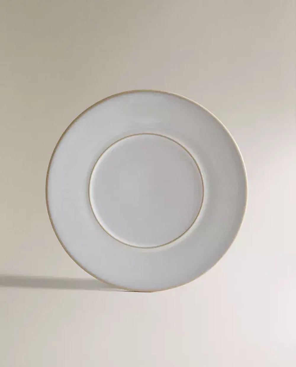 ZARA HOME ТАРЕЛКА С КАЙМОЙ, БЕЛЫЙ