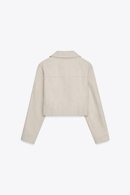 ZARA КУРТКА С ДЕКОРАТИВНОЙ СТРОЧКОЙ, ПЕСОЧНЫЙ
