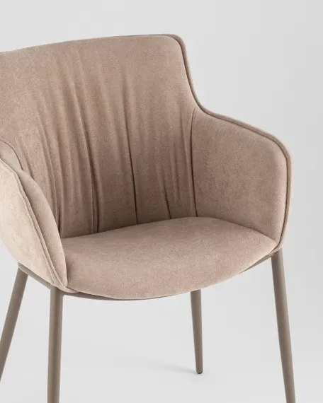 Стул Твигги велюр бежевый, каркас бежево-серый