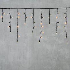 Светодиодная бахрома с колпачком 3,1*0,5 м., 120 желтых LED ламп, каучуковый черный провод, LTC (LL120-1-2Y)