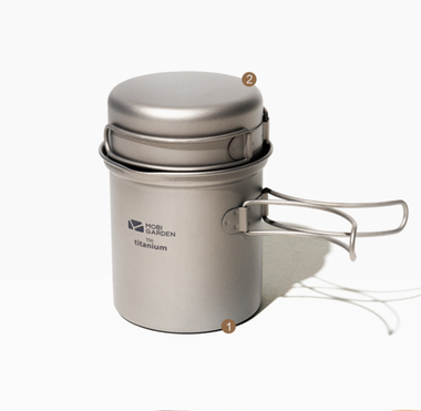 Котелок титановый 0,75 л с крышкой-сковородкой 0,28 л (Mobi Garden)