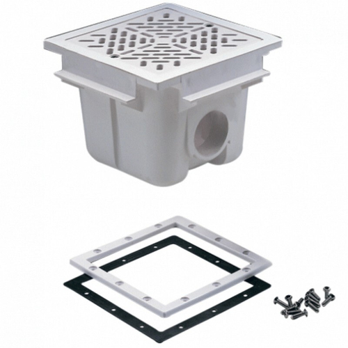 Донный слив квадратный 210х210 ABS- пластик, подкл. бок. 2" (пленка)