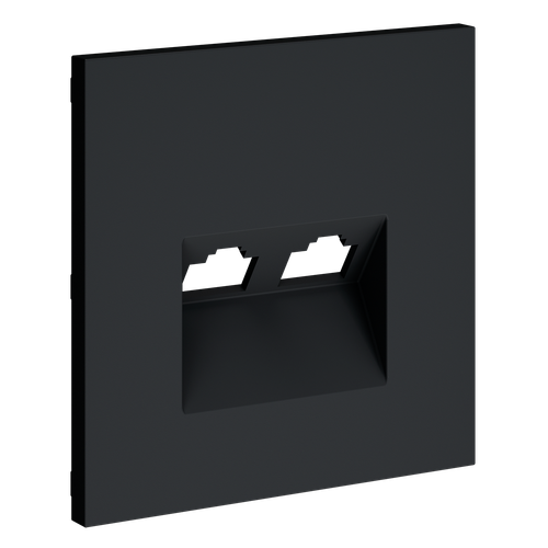 Накладка для розетки компьютерной двойной RJ45+RJ45 кат.6, S70 (графит)