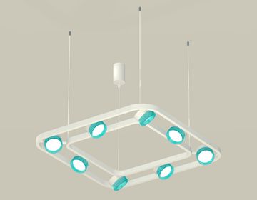 Комплект подвесного поворотного светильника с композитным хрусталем 8*GX53 XB9177201/8 SWH/BL белый песок/голубой (C9177, N8488) Techno DIY System Complects Ambrella