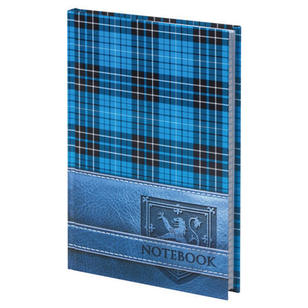 Блокнот А5 (135х206 мм), 96 л., твердый переплет, ламинированная обложка, клетка, BRAUBERG, "Шотландка", 123248