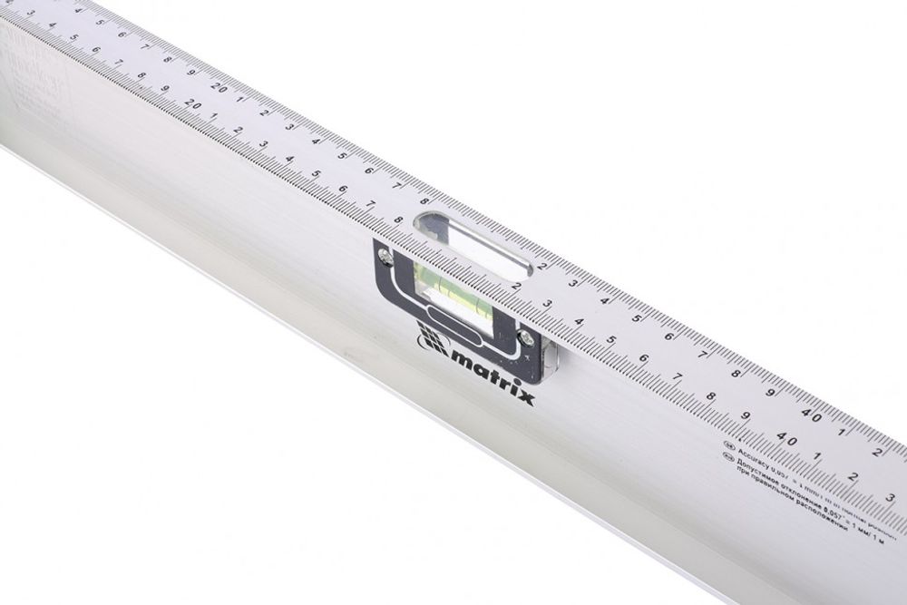 Уровень алюминиевый "Рельс", 600 мм, 3 глазка (1 поворотный) Matrix, 34023