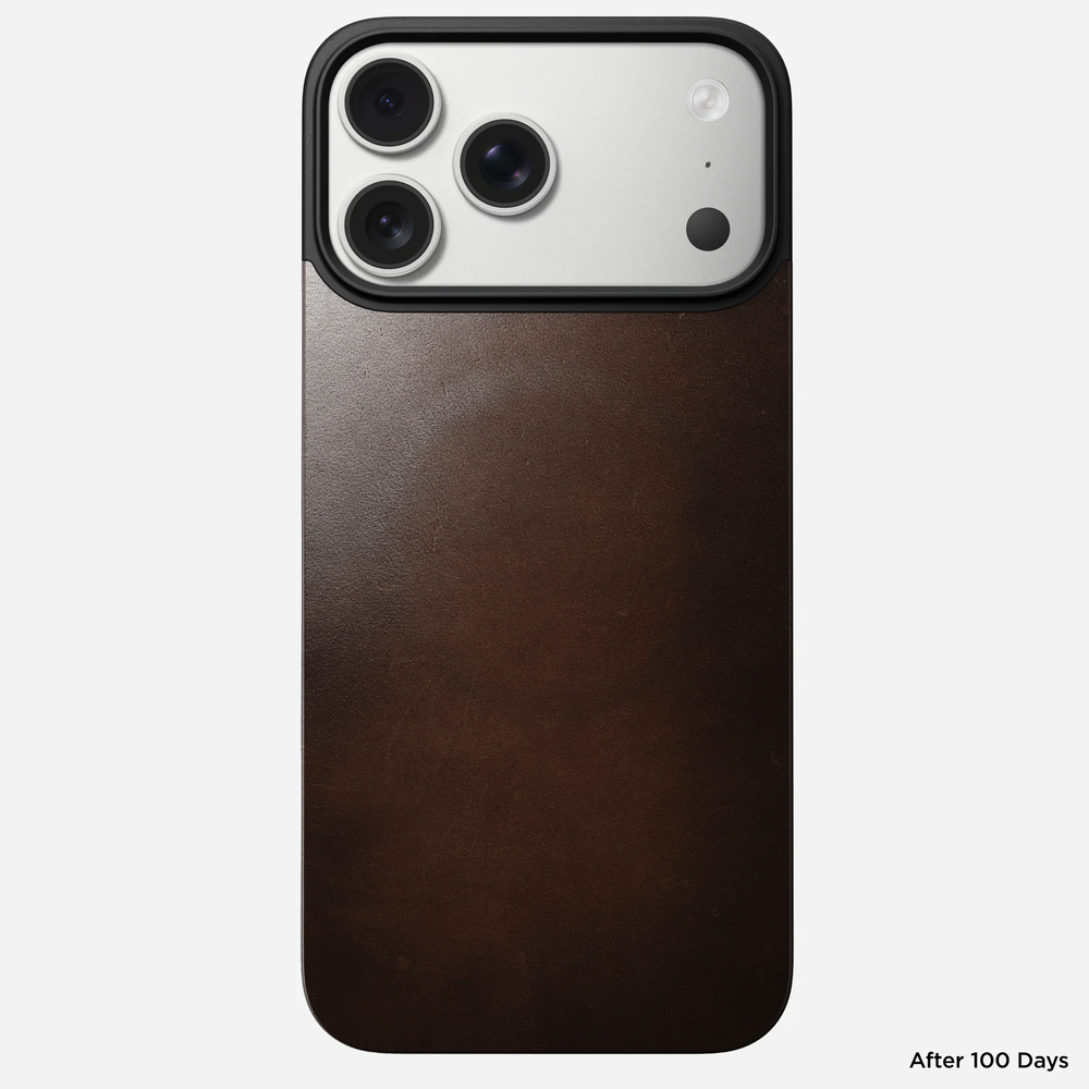 Задняя панель кожаная (Horween) Nomad Magnetic Leather  для iPhone 17 Pro Max Magsafe коричневый