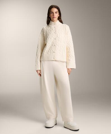 Oysho Вязаный бомбер в рубчик на пуговица, экрю