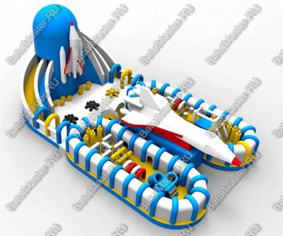 Коммерческий надувной батут "Ракета" 20*10*7 м