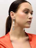 Серьги "Cross pearl shell" Silver