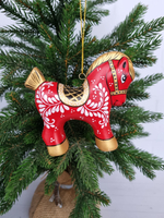Конь-Огонь ёлочная игрушка из фарфора