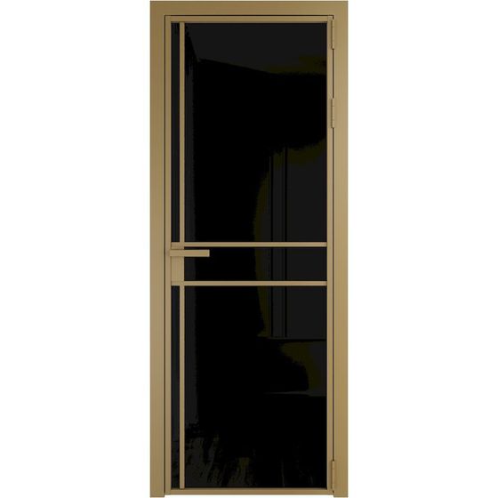 Алюминиевая дверь 9AG золото остеклённая