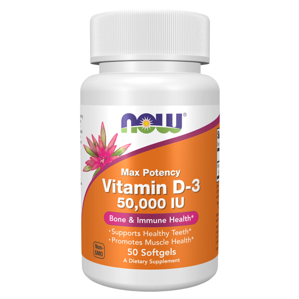 Now Foods Vitamin D3 50000 МЕ 50 softgels, Витамин Д3