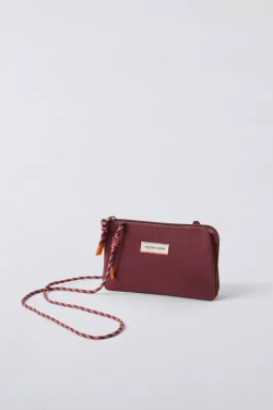 ZARA СУМКА ИЗ НЕЙЛОНА С ПЛЕЧЕВЫМ РЕМНЕМ, БОРДОВО-КРАСНЫЙ