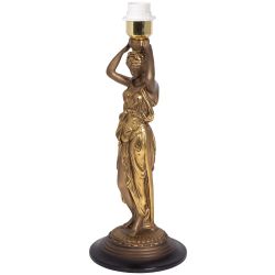 Настольная лампа Гречанка Бронза с абажуром Тюссо Vatican (Ватикан) Крем