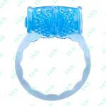 Голубое любовное вибро-кольцо со стимуляцией клитора