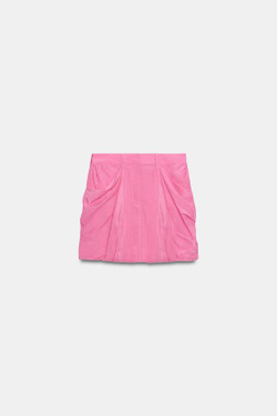ZARA ЮБКА КАРГО МИНИ — ZW COLLECTION, ЯРКО-РОЗОВЫЙ