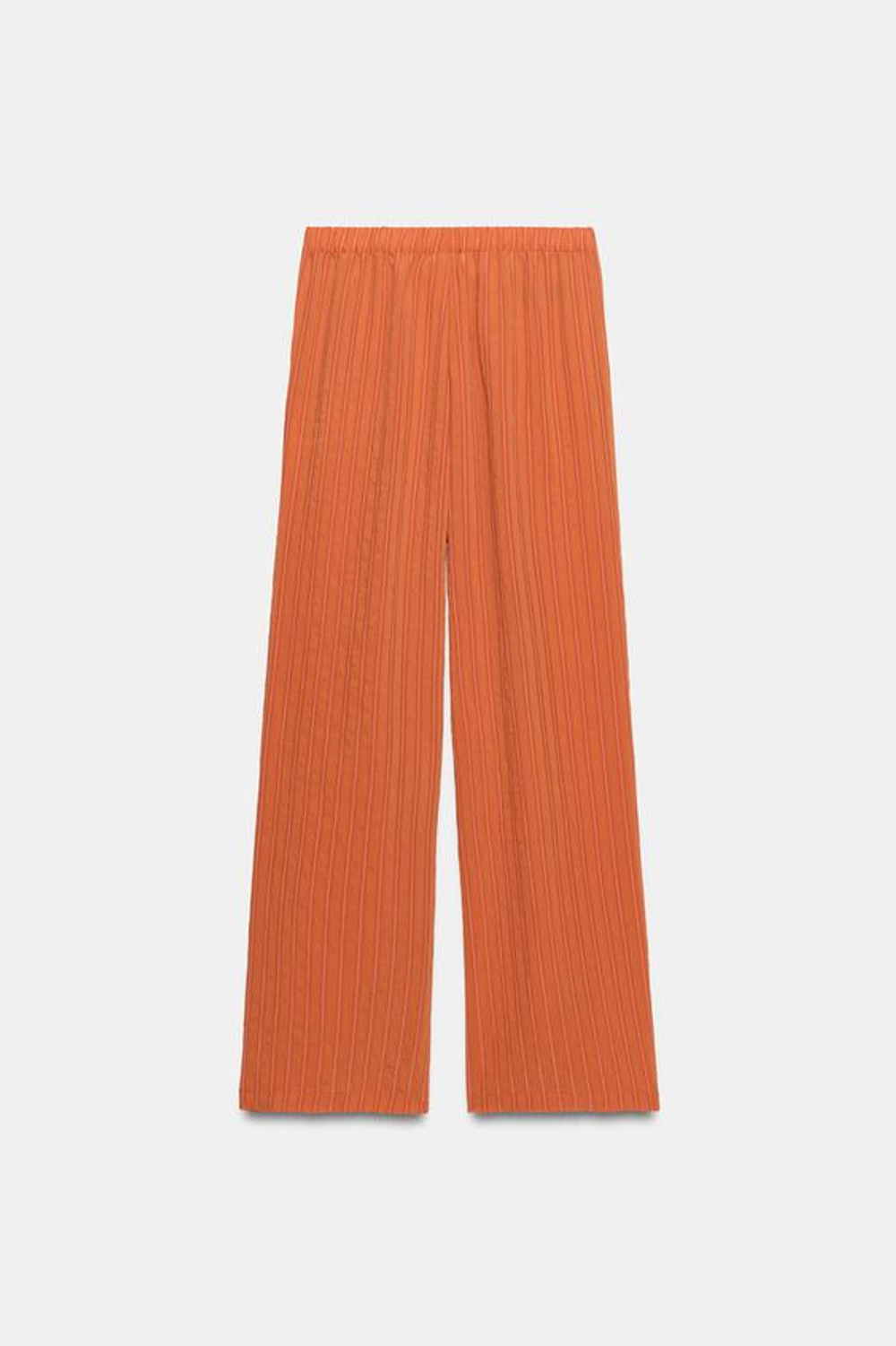 ZARA ЛЕГКИЕ БРЮКИ В ПОЛОСКУ, ТЕМНО-ОРАНЖЕВЫЙ