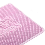 Коврик в ванну Селфи 67х40 ПВХ Травка розовый