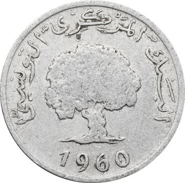 5 миллимов 1960 Тунис