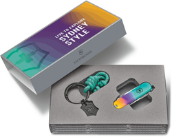 Нож-брелок Victorinox Classic SD Paris Style, 58 мм, 7 функций, бирюзовый (подар.коробка)