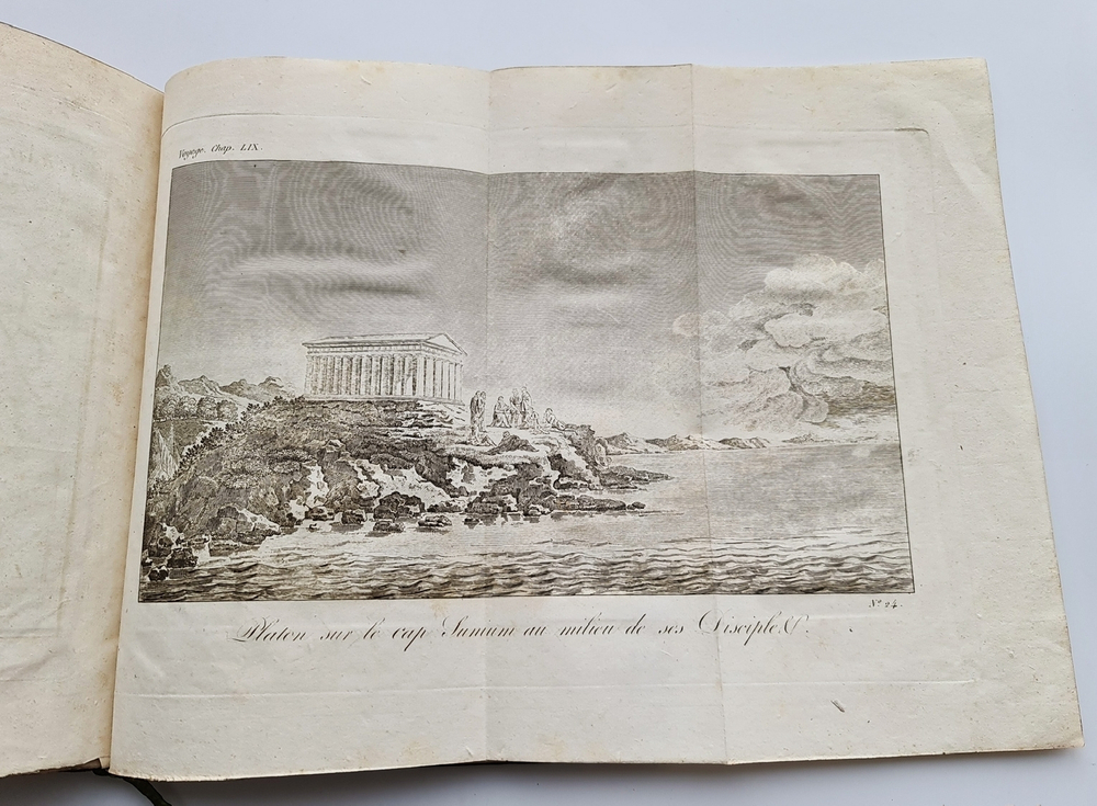"Voyage du jeune Anacharsis en Grece, dans le milieu du quatrieme siecle avant lere vulgaire"  Par Jean-Jacques Barthelemy  1825 г.   Антикварная книга