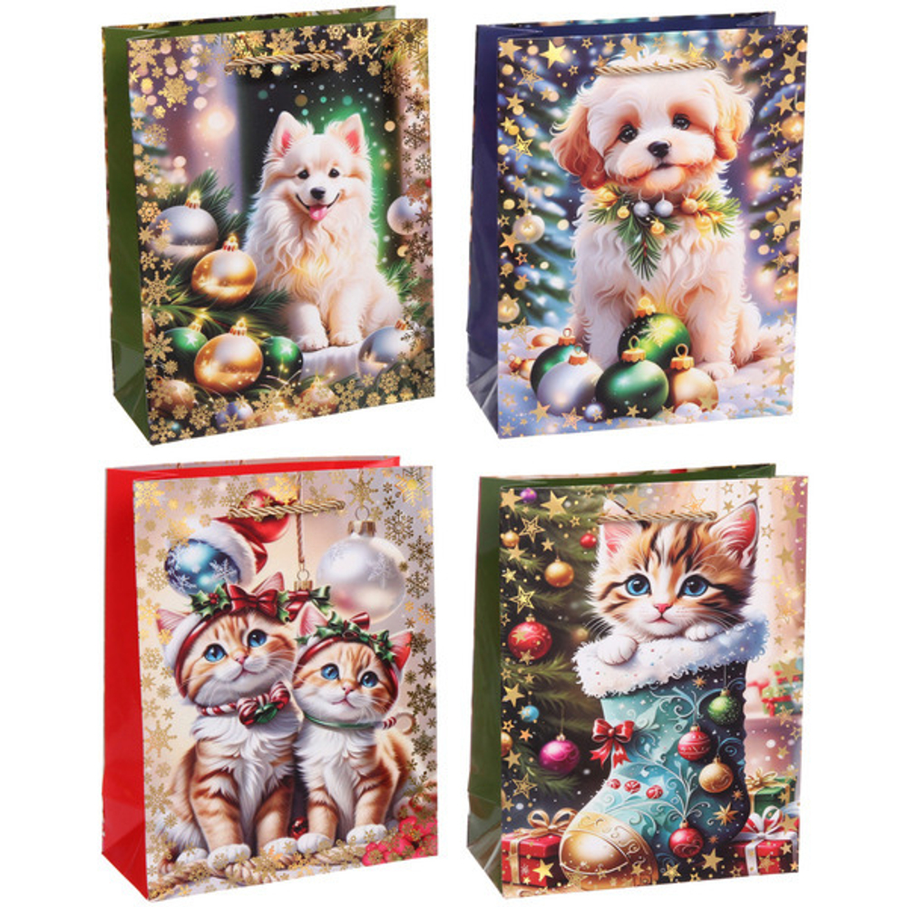 Пакет подарочный «Милые животные» 18*23*8 см, микс