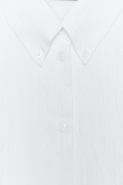 ZARA РУБАШКА ИЗ ПОПЛИНА В ПОЛОСКУ С РУКАВАМИ-БУФФ, БЕЛЫЙ