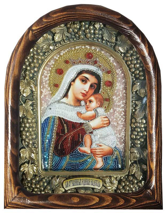 Дивеевская икона Пресвятая Богородица Отчаянных Единая Надежда, печать, бисер