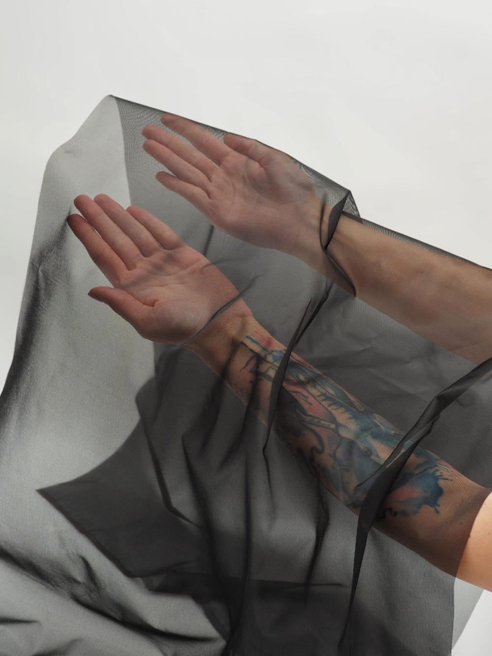 Сетка корсетная черная средней жесткости неэластичная отрезами (Турция)