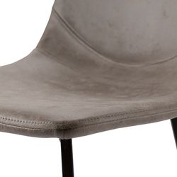 Стул барный Hugh, экокожа, серо-коричневый