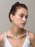 Чокер "Amour" с голубым агатом Gold