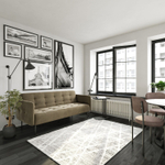 Monaco диван-кровать прямой с подлокотниками, трехместный, бархат пепельно-бежевый 25